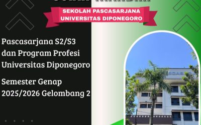 Selekesi Ujian Mandiri (UM) Pascasarjana (S2/ S3) dan Program Profesi Universitas Diponegoro Semester Genap Gelombang 2 Tahun Akademik 2025/ 2026.